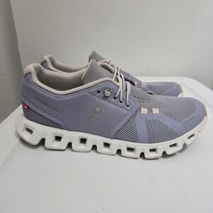 On Running Gray and White Sneakers